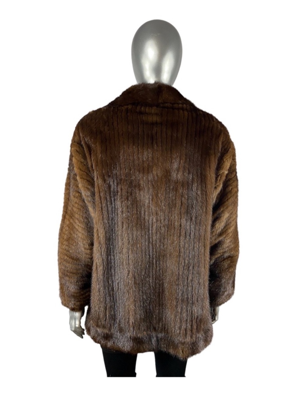 Mahogany MINK Corded Jacket, SAGA, Sz M/L, Certified Vintage Fur - Picture 5 of 11